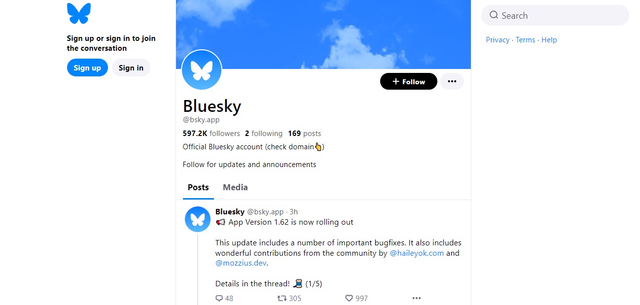 bluesky-website