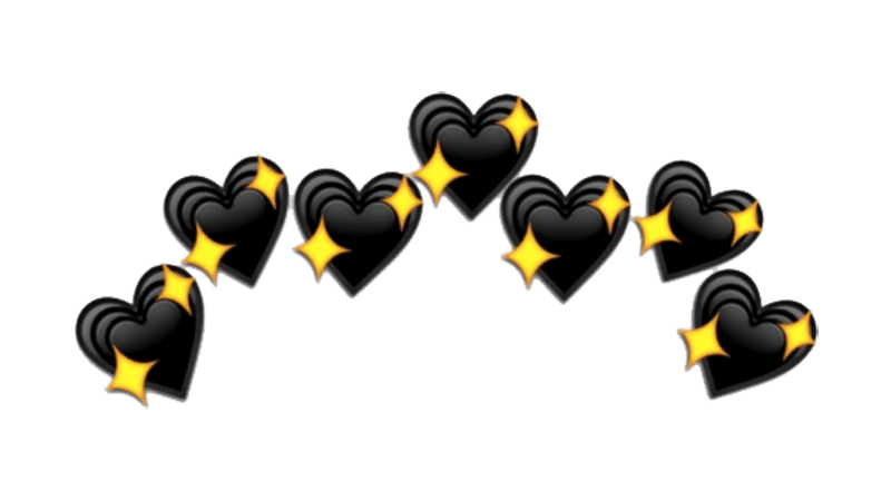 Emoji de estrellas y corazones negros