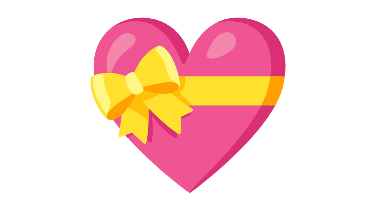 Emoji de corazón de regalo