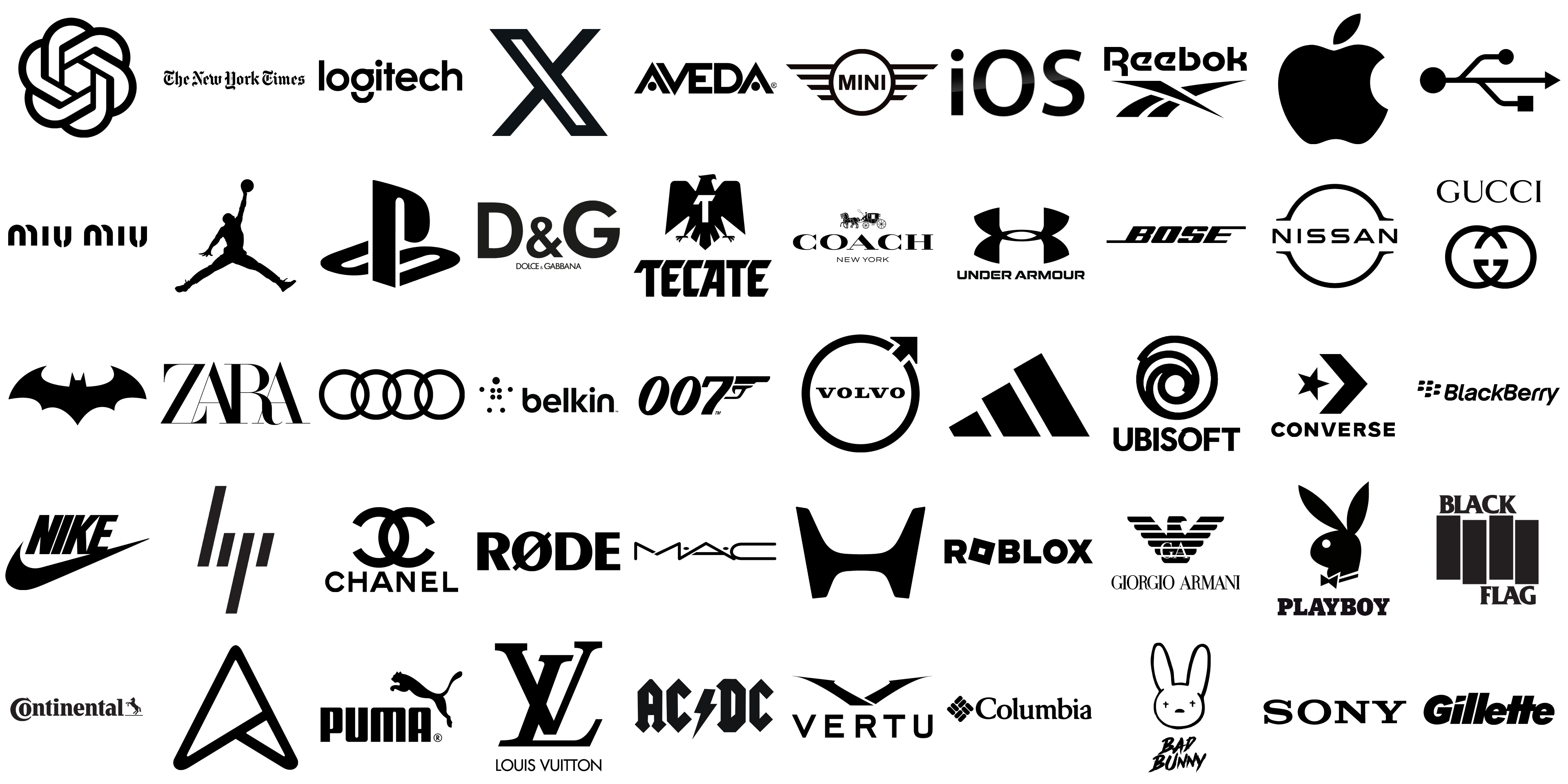 Los logotipos más famosos en negro 1