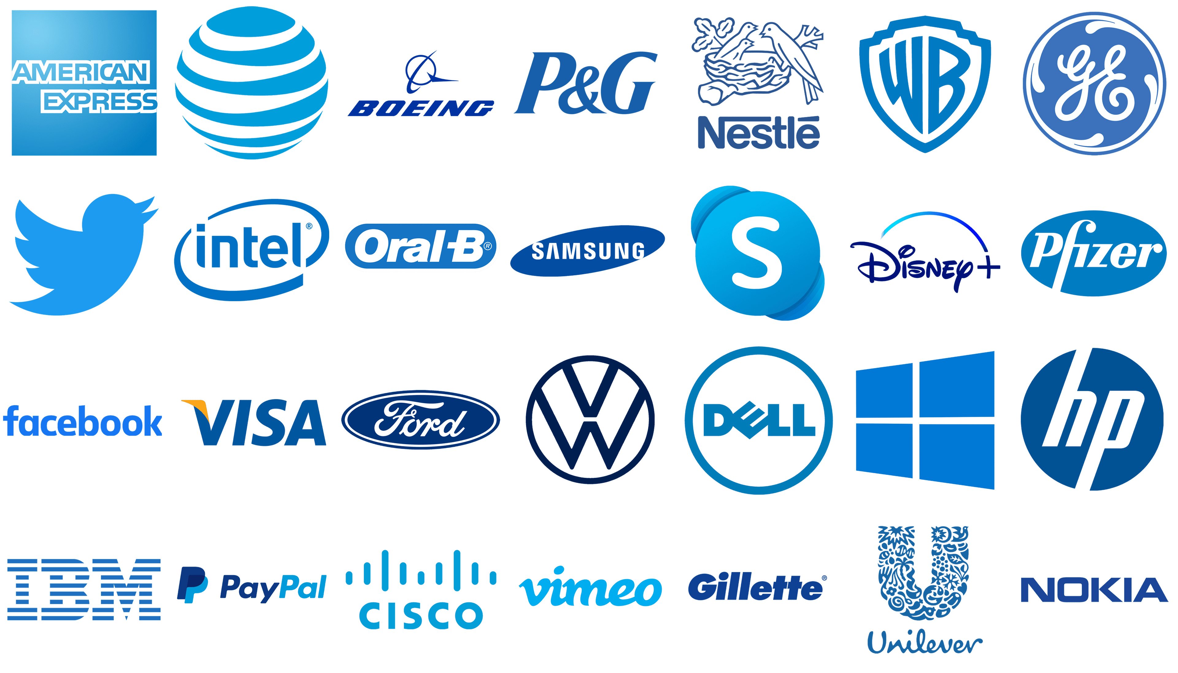 Los logotipos más famosos en azul 1