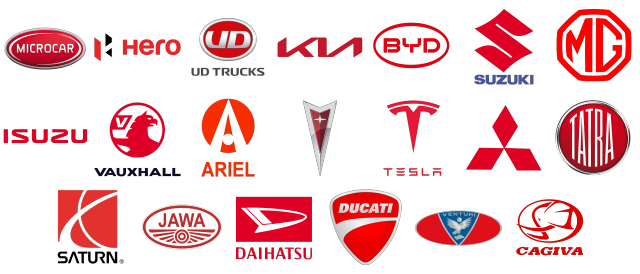 Marcas y logotipos de coches rojos